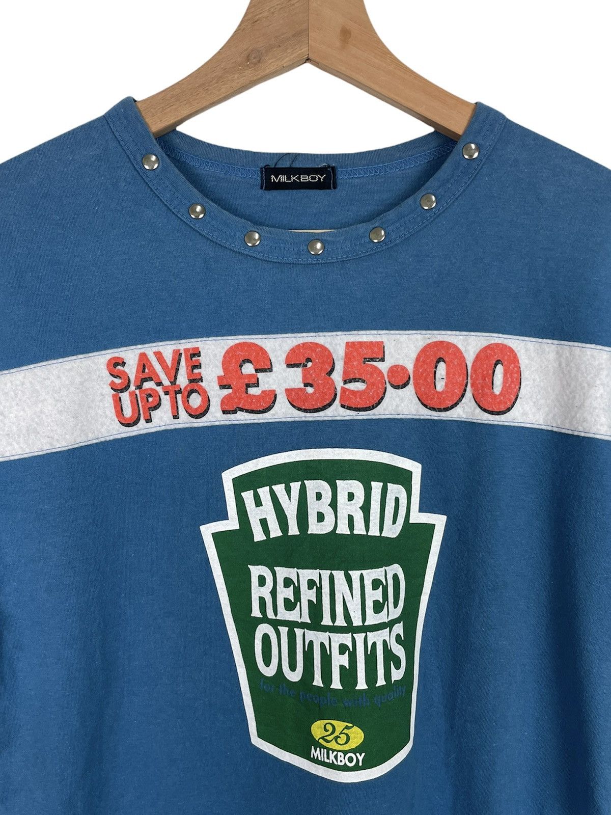 Japanese Brand × Vintage Milkboy 25th Anniv “Save £35” Heinz Parody | Studded Collar Size US M / EU 48-50 / 2 - 4 Thumbnail