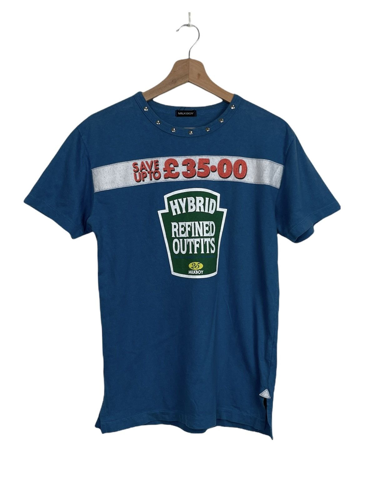 Japanese Brand × Vintage Milkboy 25th Anniv “Save £35” Heinz Parody | Studded Collar Size US M / EU 48-50 / 2 - 1 Thumbnail