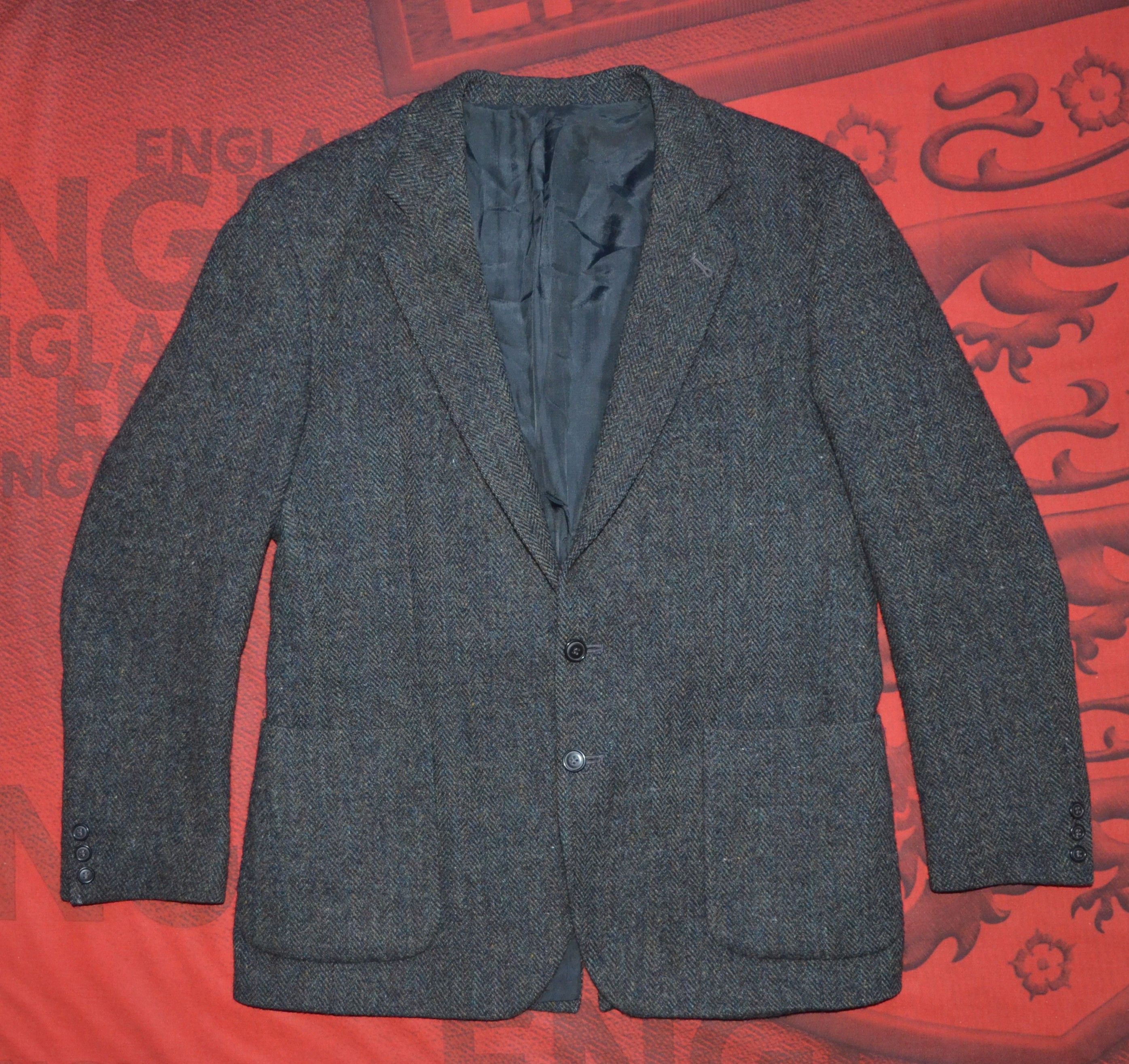 Harris Tweed Harris Tweed 100% Wool BlazerJacket Dark Gray Casual Luxury Size US XL / EU 56 / 4 - 1 Thumbnail