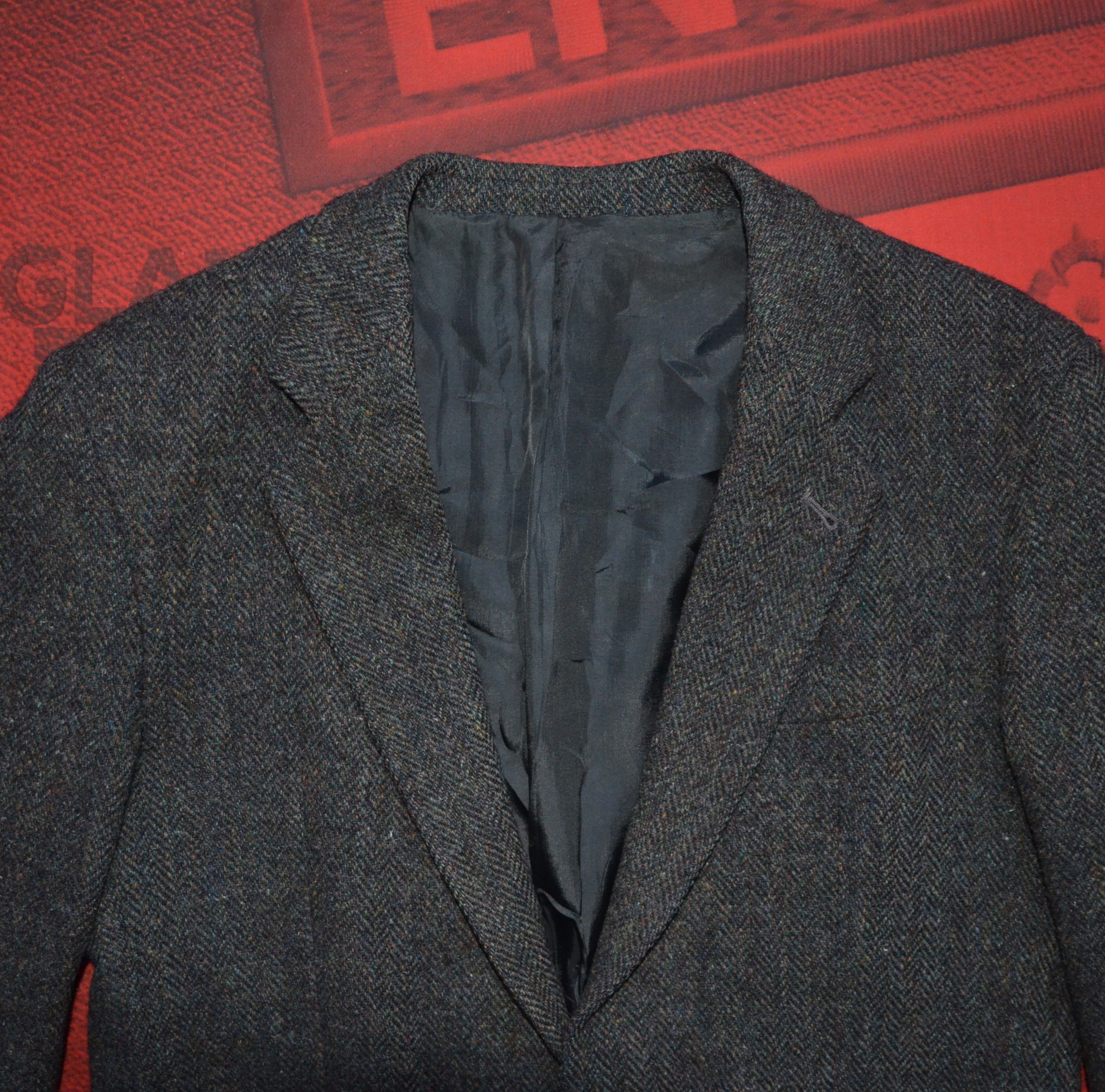 Harris Tweed Harris Tweed 100% Wool BlazerJacket Dark Gray Casual Luxury Size US XL / EU 56 / 4 - 3 Thumbnail