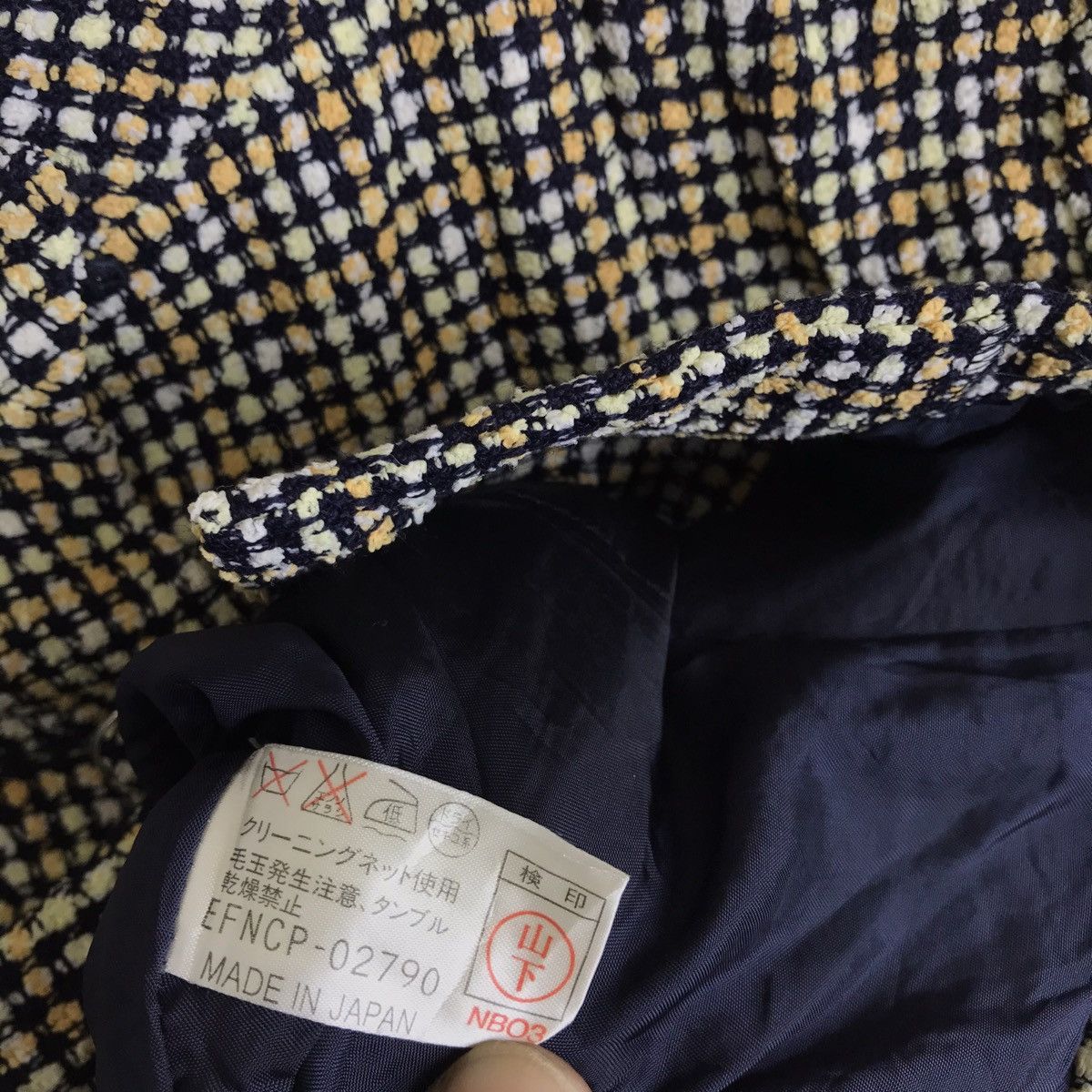 Courreges × Japanese Brand Vintage 90s Courreges Houndstooth Notched Crop Top Jacket Size US S / EU 44-46 / 1 - 7 Thumbnail