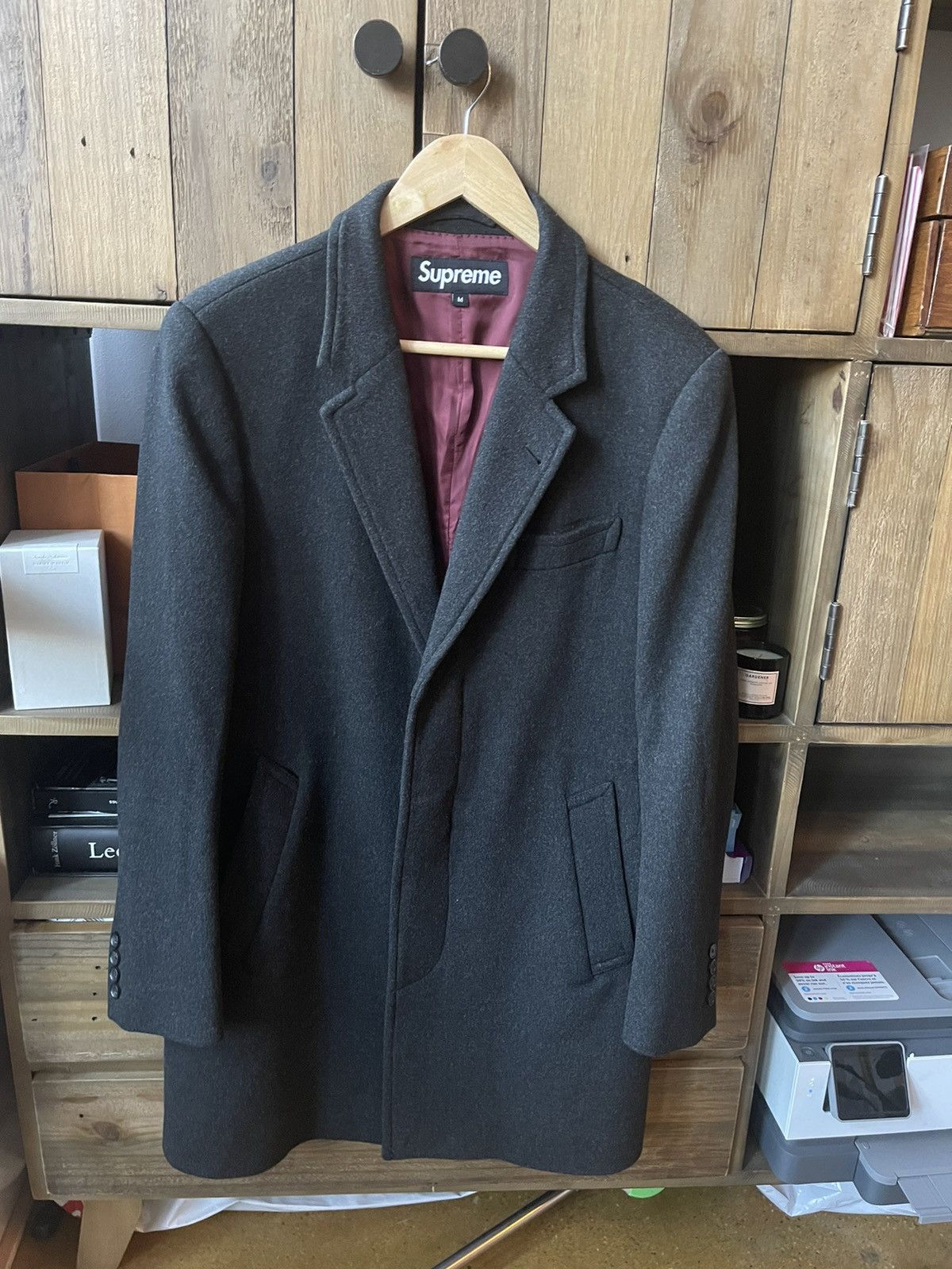 ジャケット・アウター Supreme Wool Overcoat Loro Piana Navy M Supreme Wool Overcoat (FW17) - $568