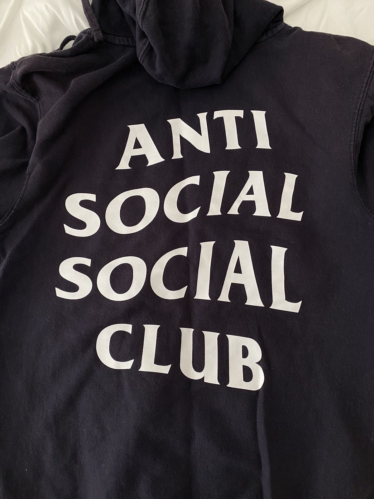 ASSC x Period Correct White Logo Navy Hoodie Size Small