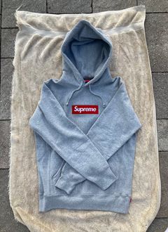 Supreme box logo hoodie red on grey S