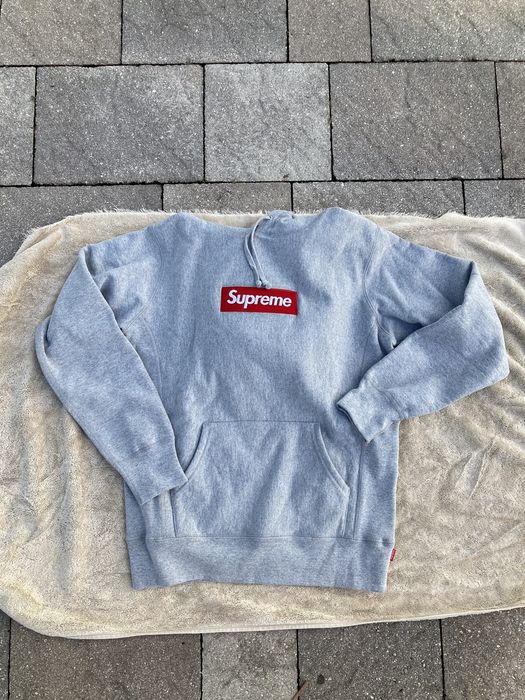 Supreme box logo hoodie heather online grey