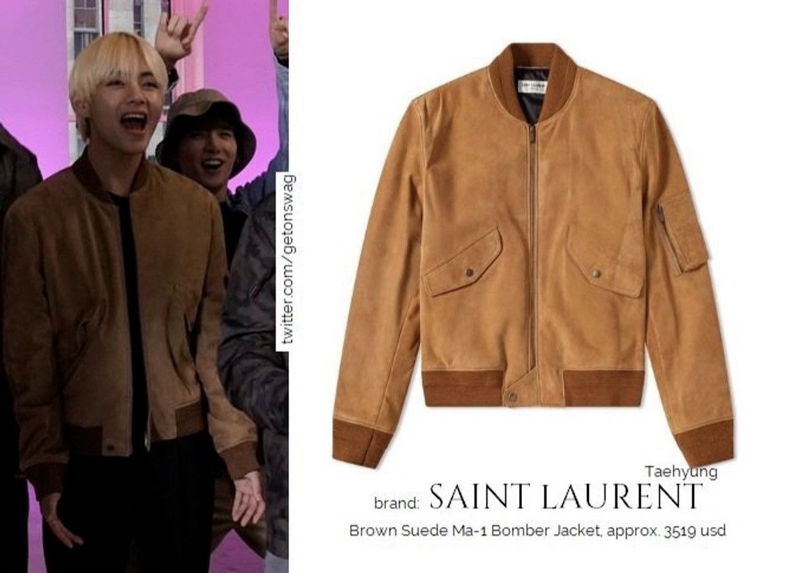 Saint Laurent Paris FW18 Lamb Suede Bomber in Tan Size US S / EU 44-46 / 1 - 8 Thumbnail