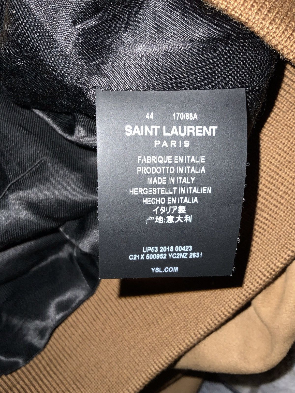 Saint Laurent Paris FW18 Lamb Suede Bomber in Tan Size US S / EU 44-46 / 1 - 11 Thumbnail