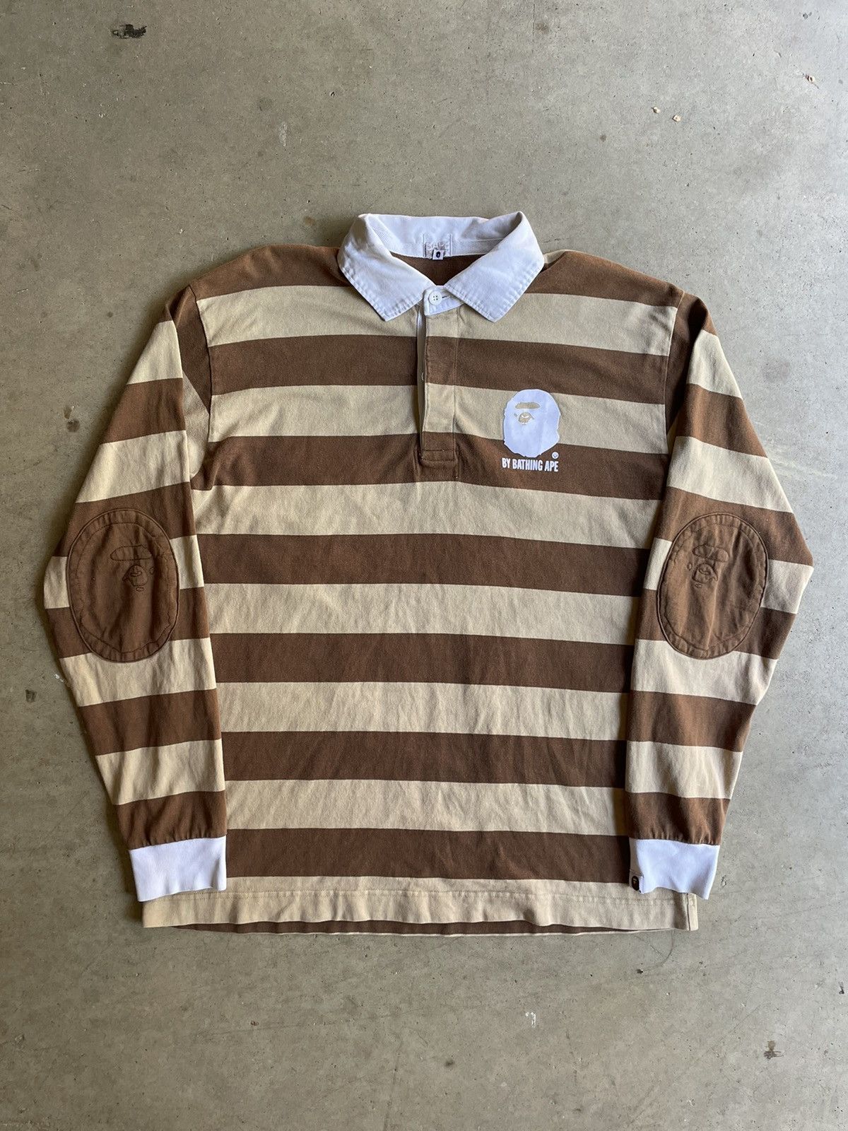 BAPE X MOUSSY 】STRIPED RUGBY L/S SHIRT Bape Vintage NIGO
