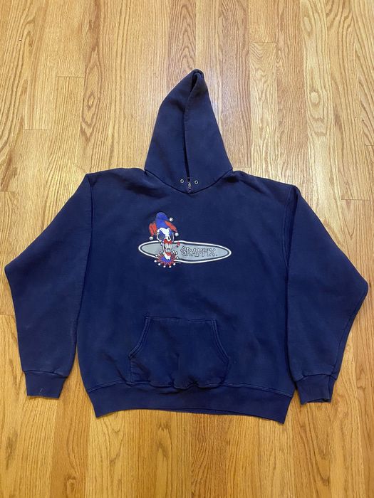 Vintage Vintage Graffix Clown Navy Hooded Sweatshirt | Grailed