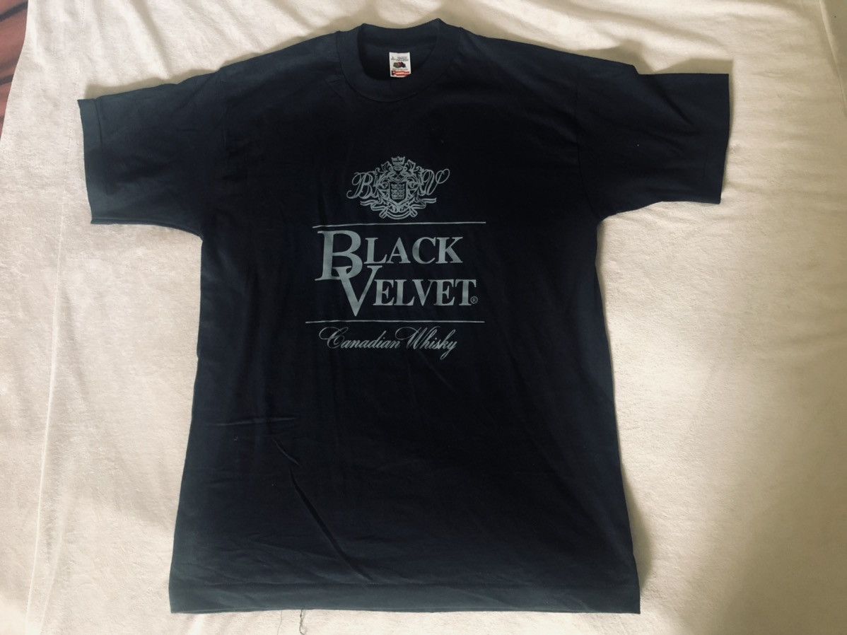 Vintage Vintage Black Velvet Whiskey Promo Tee (Black) Large Size US L / EU 52-54 / 3 - 1 Thumbnail