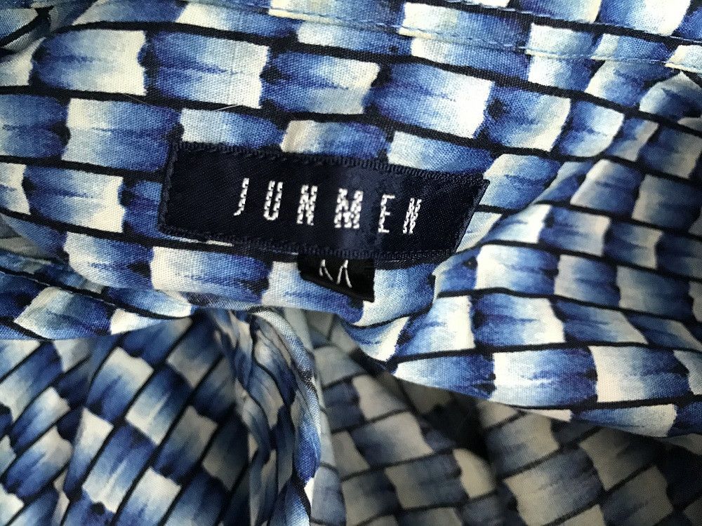 wjk JUNMEN Japan Blue Bamboo Striped Design Long Sleeve Shirt Size US M / EU 48-50 / 2 - 14 Thumbnail
