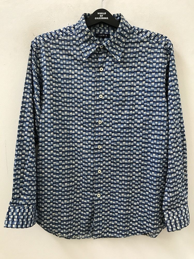wjk JUNMEN Japan Blue Bamboo Striped Design Long Sleeve Shirt Size US M / EU 48-50 / 2 - 6 Thumbnail
