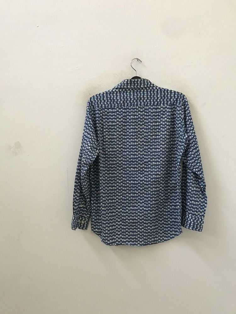 wjk JUNMEN Japan Blue Bamboo Striped Design Long Sleeve Shirt Size US M / EU 48-50 / 2 - 12 Thumbnail