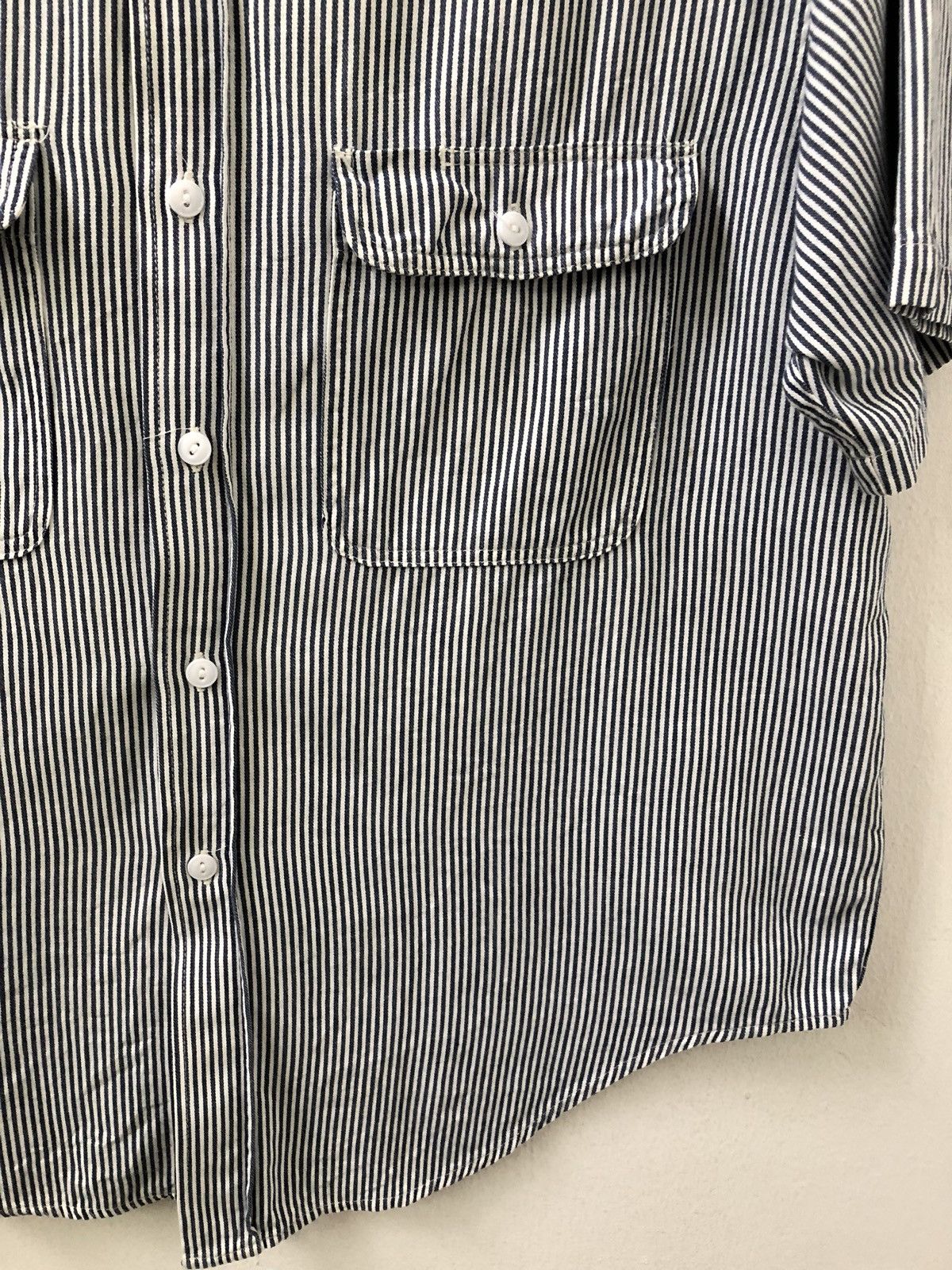 Sugar Cane Sugar Cane Japan Double Pocket Hickory Striped Work Shirt Size US L / EU 52-54 / 3 - 3 Thumbnail