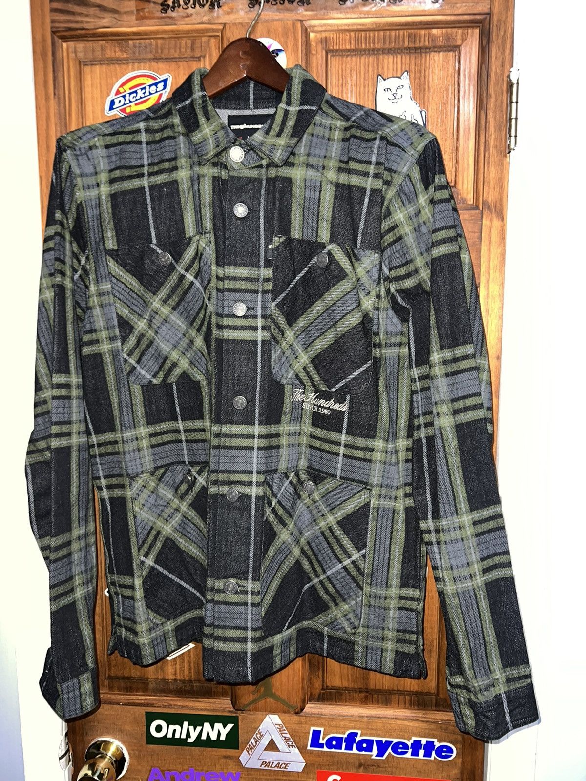 The Hundreds The Hundreds Shadow Plaid Garment Washed Check Denim Jacket Size US M / EU 48-50 / 2 - 1 Thumbnail