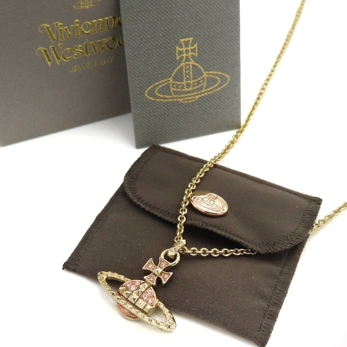 Vivienne Westwood Rare Vivienne Westwood Orb Pink Rhinestone Gold ...