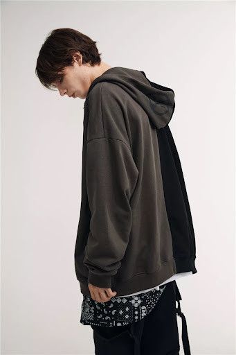 Japanese Brand × Vintage BLACK FRIDAY SALE Split Colour Zip Up Hoodie Sweater Size US M / EU 48-50 / 2 - 3 Thumbnail