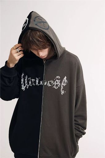 Japanese Brand × Vintage BLACK FRIDAY SALE Split Colour Zip Up Hoodie Sweater Size US M / EU 48-50 / 2 - 4 Thumbnail