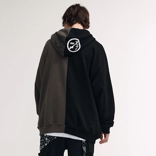 Japanese Brand × Vintage BLACK FRIDAY SALE Split Colour Zip Up Hoodie Sweater Size US M / EU 48-50 / 2 - 6 Thumbnail