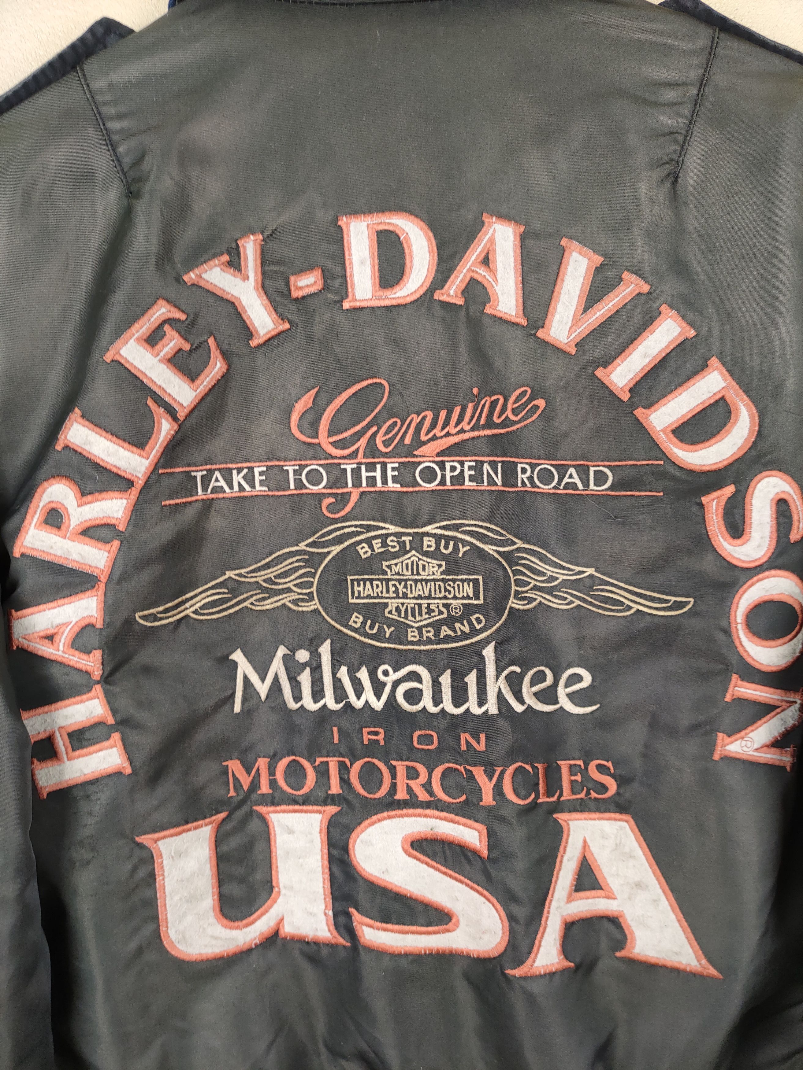 Harley Davidson Vintage Harley Davidson Embroided Logo Bomber Jacket Size US M / EU 48-50 / 2 - 6 Thumbnail