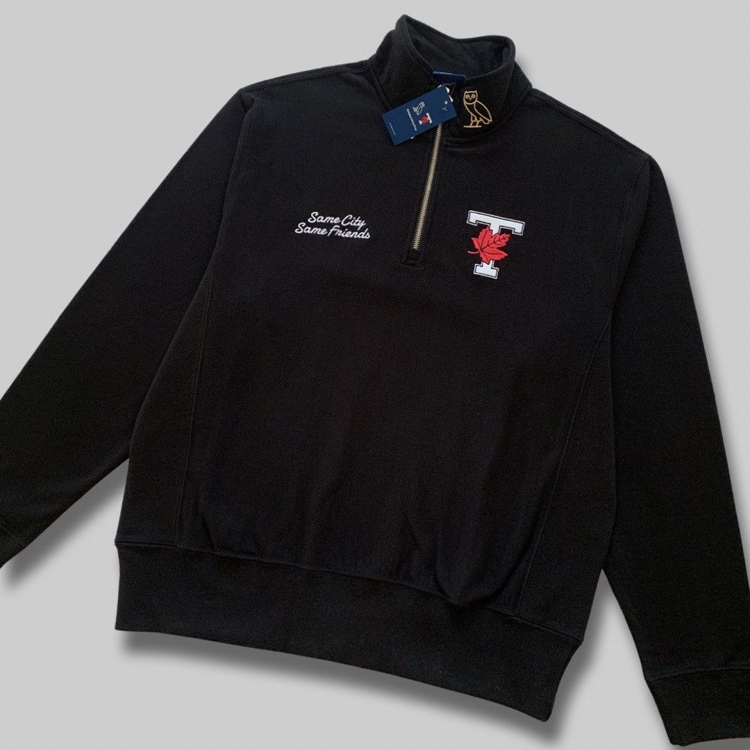 Drake OVO X UofT QUARTER ZIP SWEATSHIRT - BLACK Size US XL / EU 56 / 4 - 2 Thumbnail
