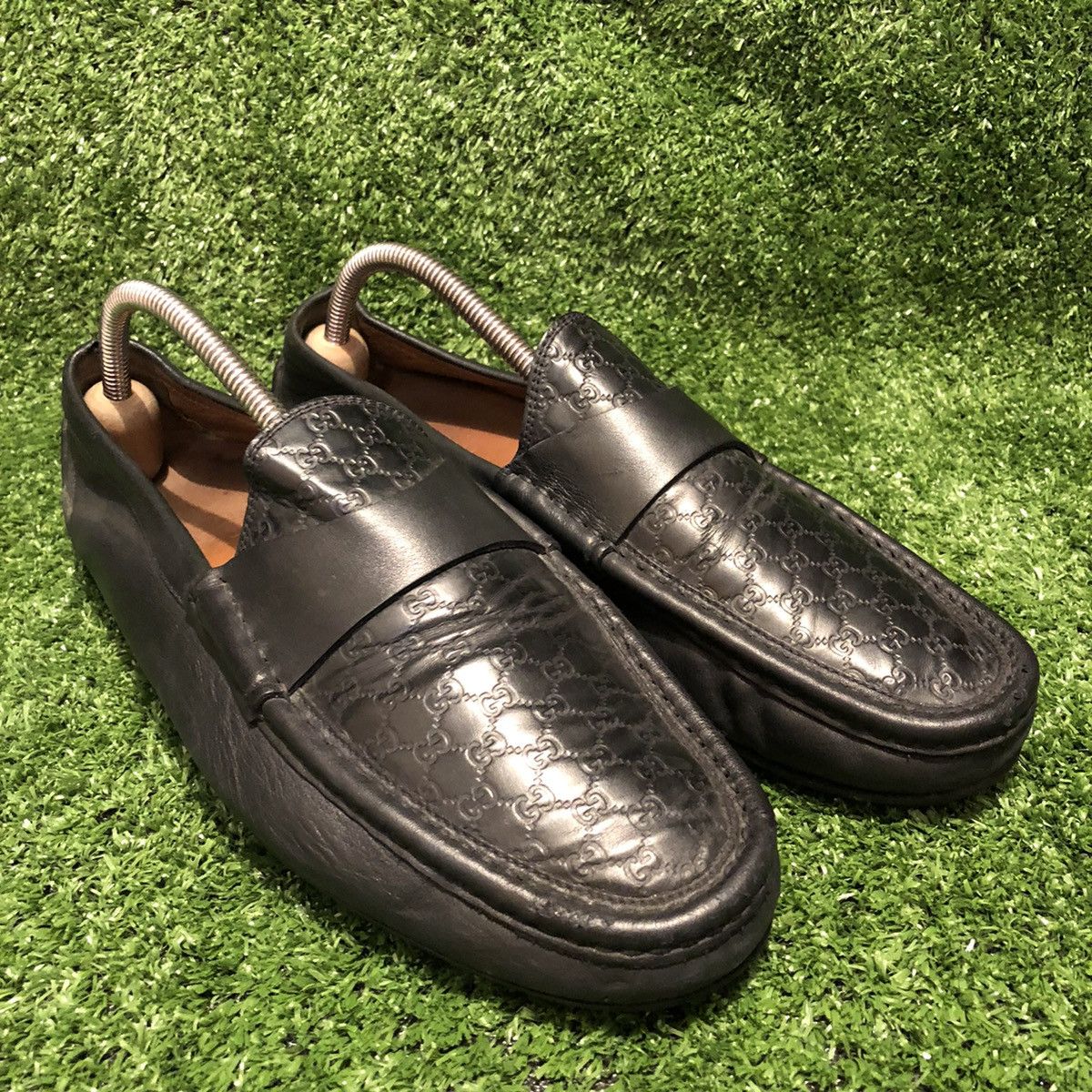 Gucci Gucci Guccissima Embossed GG Driving Loafers 466904 U.S 9 Grailed