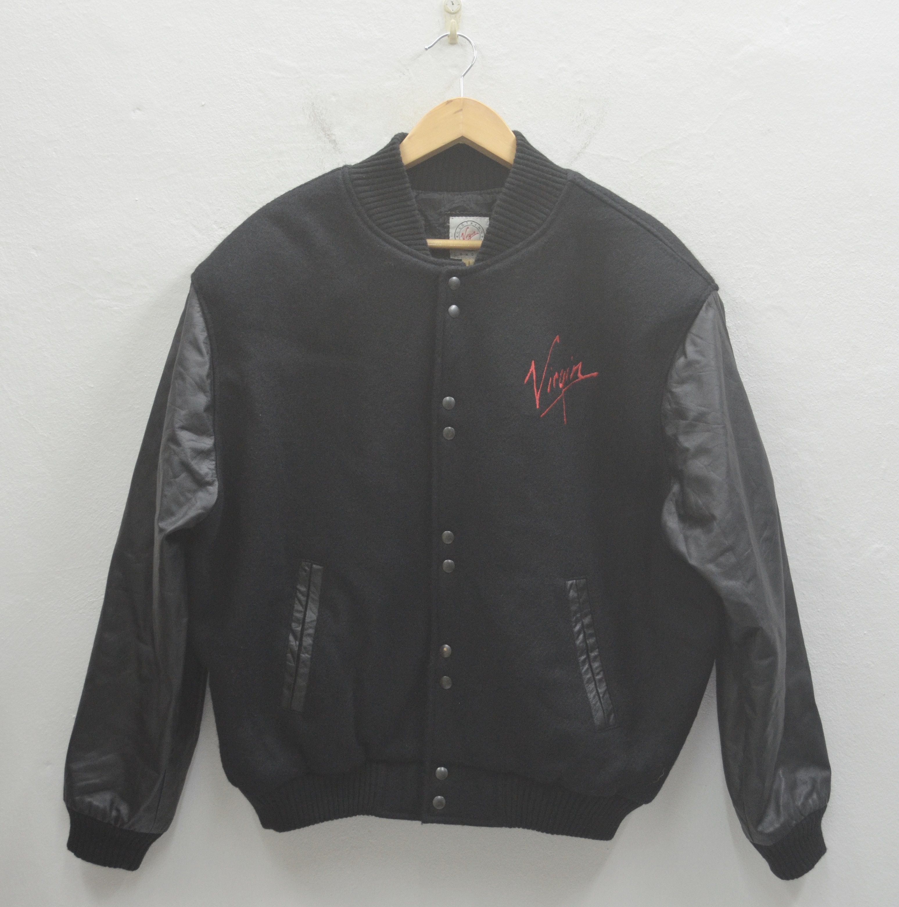 1017ALYX9SM バーシティジャケット 1017 ALYX 9SM: Black Varsity Leather Jacket | SSENSE