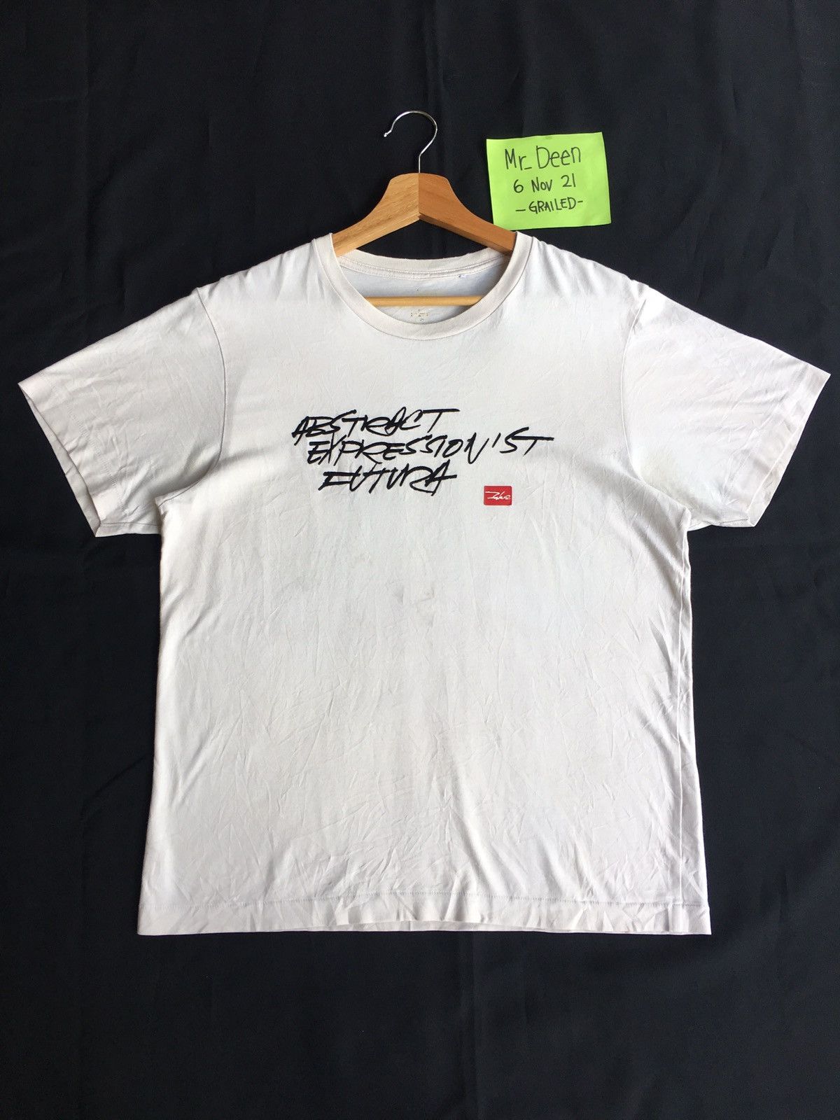 image of Vintage Abstract Expressionist Futura Uniqlo Tee in White, Men's (Size Medium)