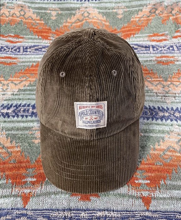 Vintage Rare Polo Sportsman Ralph Lauren Cap Corduroy Embroidered