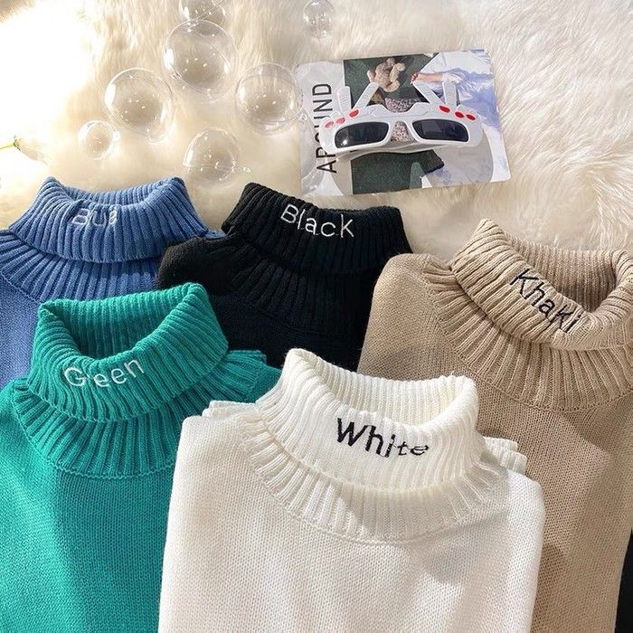 Hype New Trendy Colour Code Turtleneck Knitwear Jumper Grailed