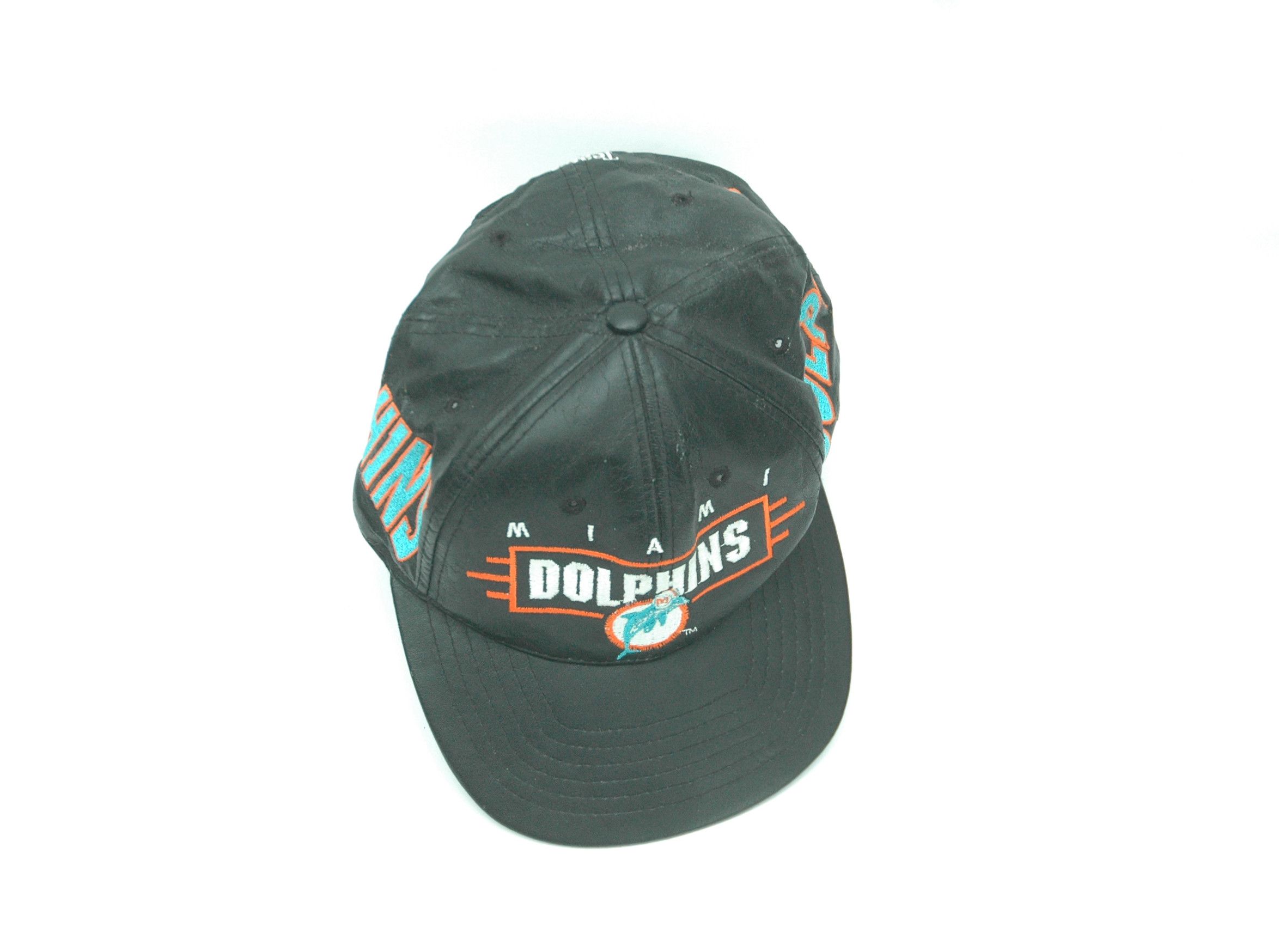 NFL Vintage 1994 MIami Dolphins PU Leather Snapback NFL Cap Size ONE SIZE - 5 Thumbnail