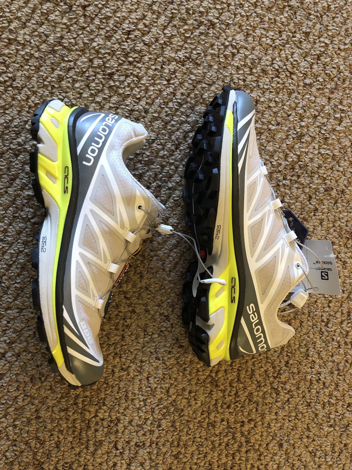 Salomon Size 8 Salomon XT6 in Lunar Rock/Quiet Shade/Safety Yellow