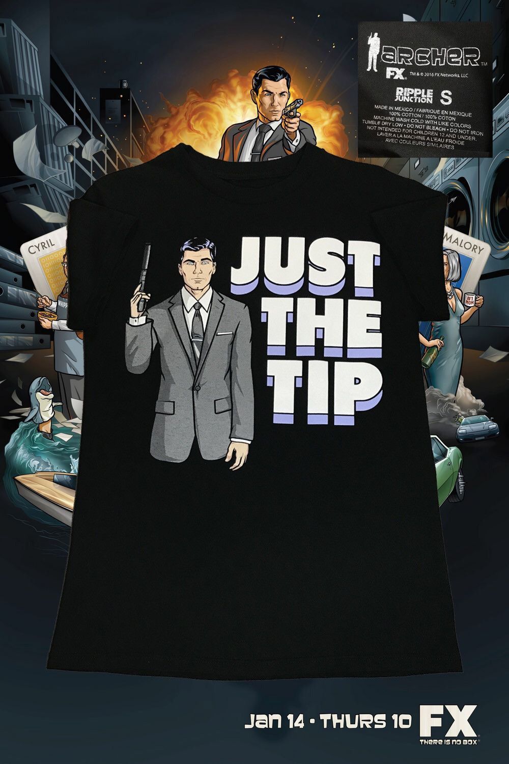 Cartoon Network × Ripple Junction Archer just the tip t-shirt Size US S / EU 44-46 / 1 - 1 Thumbnail