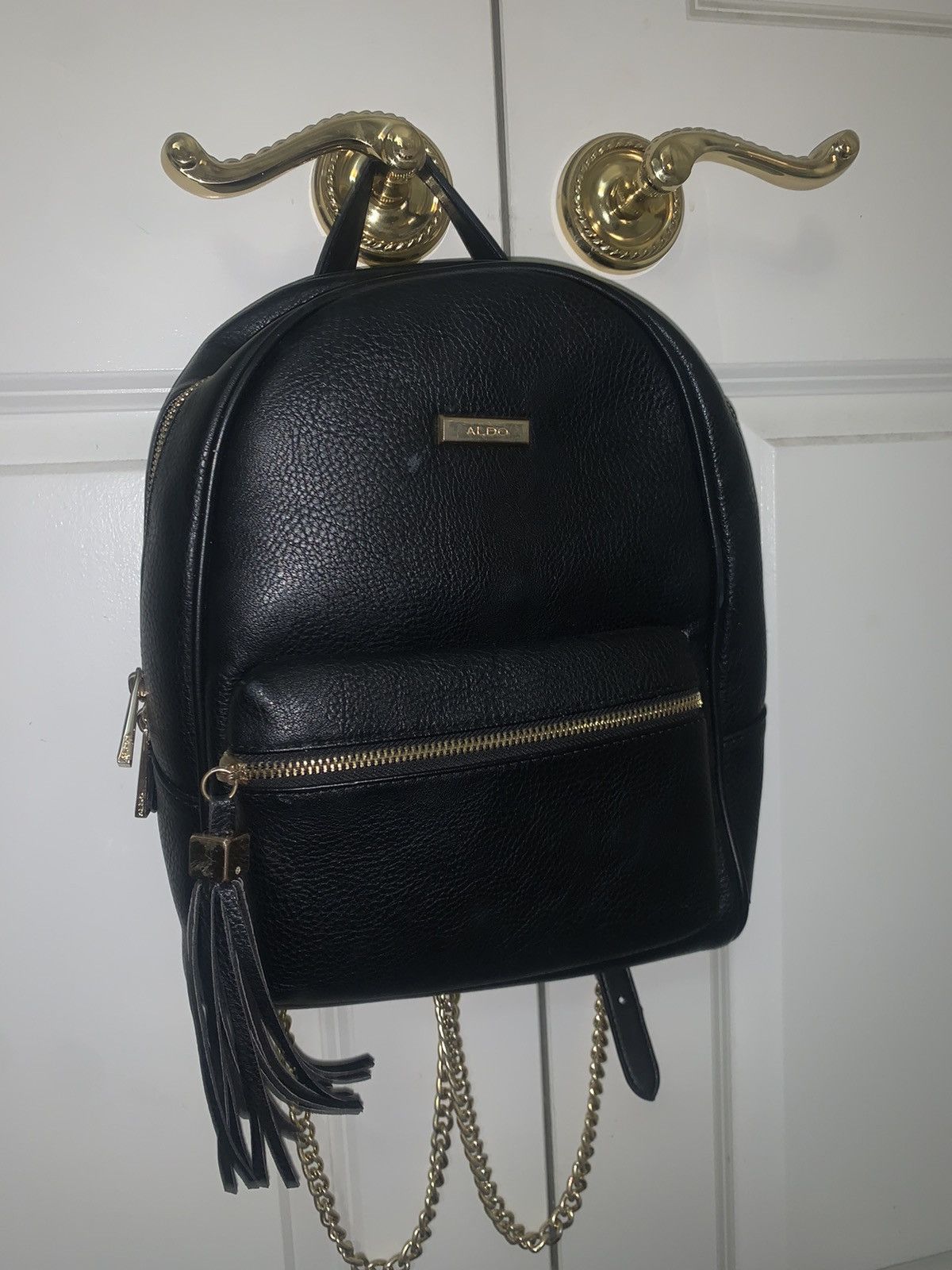 Aldo Aldo Black Leather Backpack Purse | Grailed