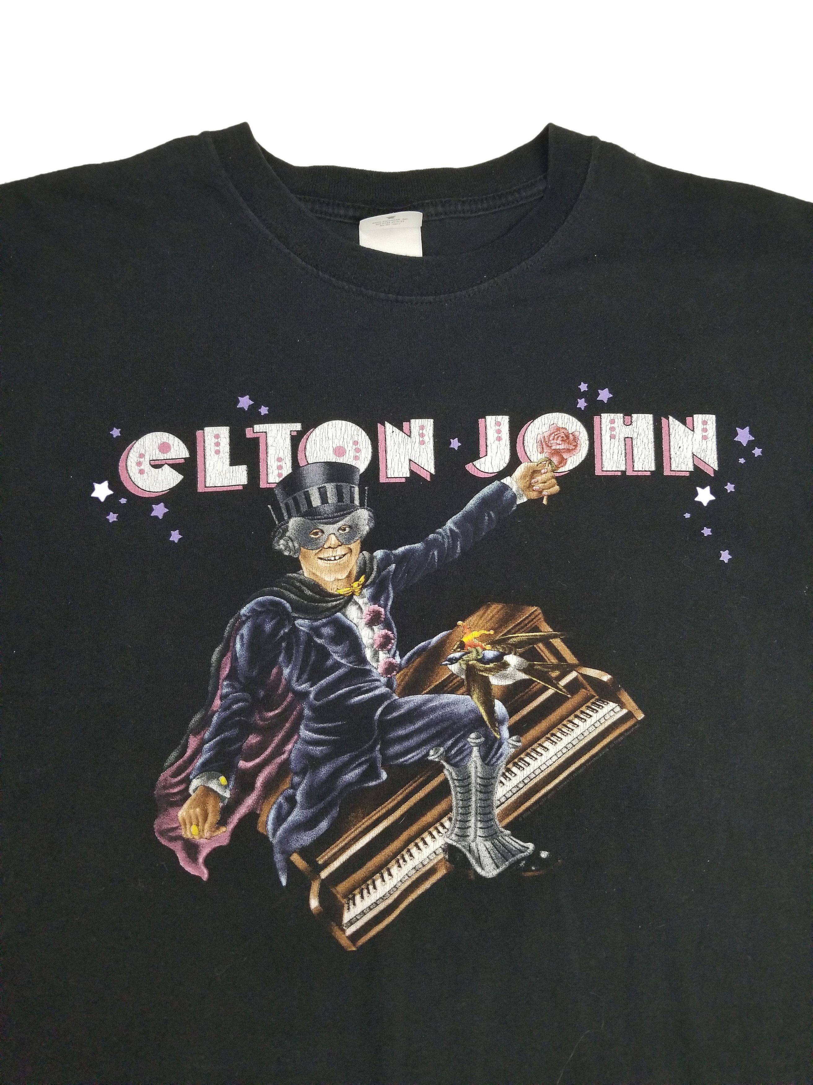 Vintage Vintage Elton John Flying Piano Tour T-Shirt Size US L / EU 52-54 / 3 - 3 Thumbnail