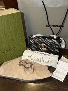 Balenciaga x Gucci The Hacker Project Ophidia Trifold Wallet Crossbody Bag  BB Coated Canvas Mini Brown 2191781