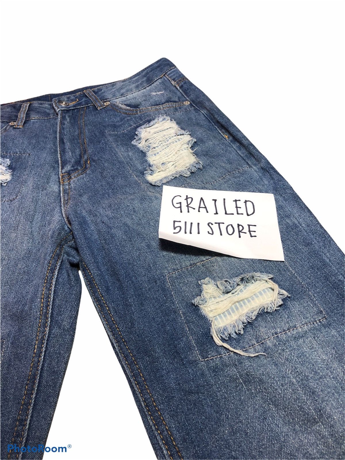 Other Avant Garde Distressed Patches Denim Size US 29 - 4 Thumbnail