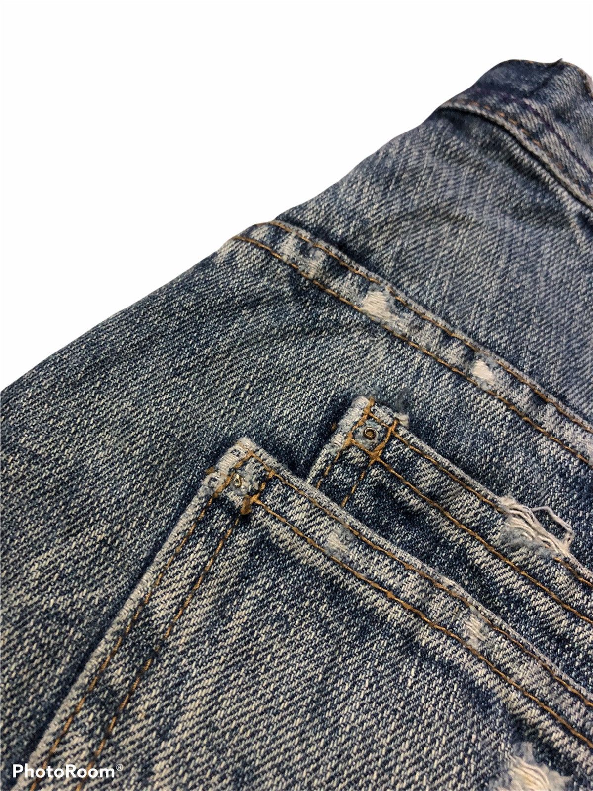 Japanese Brand FLARED⚡️⚡️PAINTED DISTRESSED DENIM Size US 31 - 7 Thumbnail