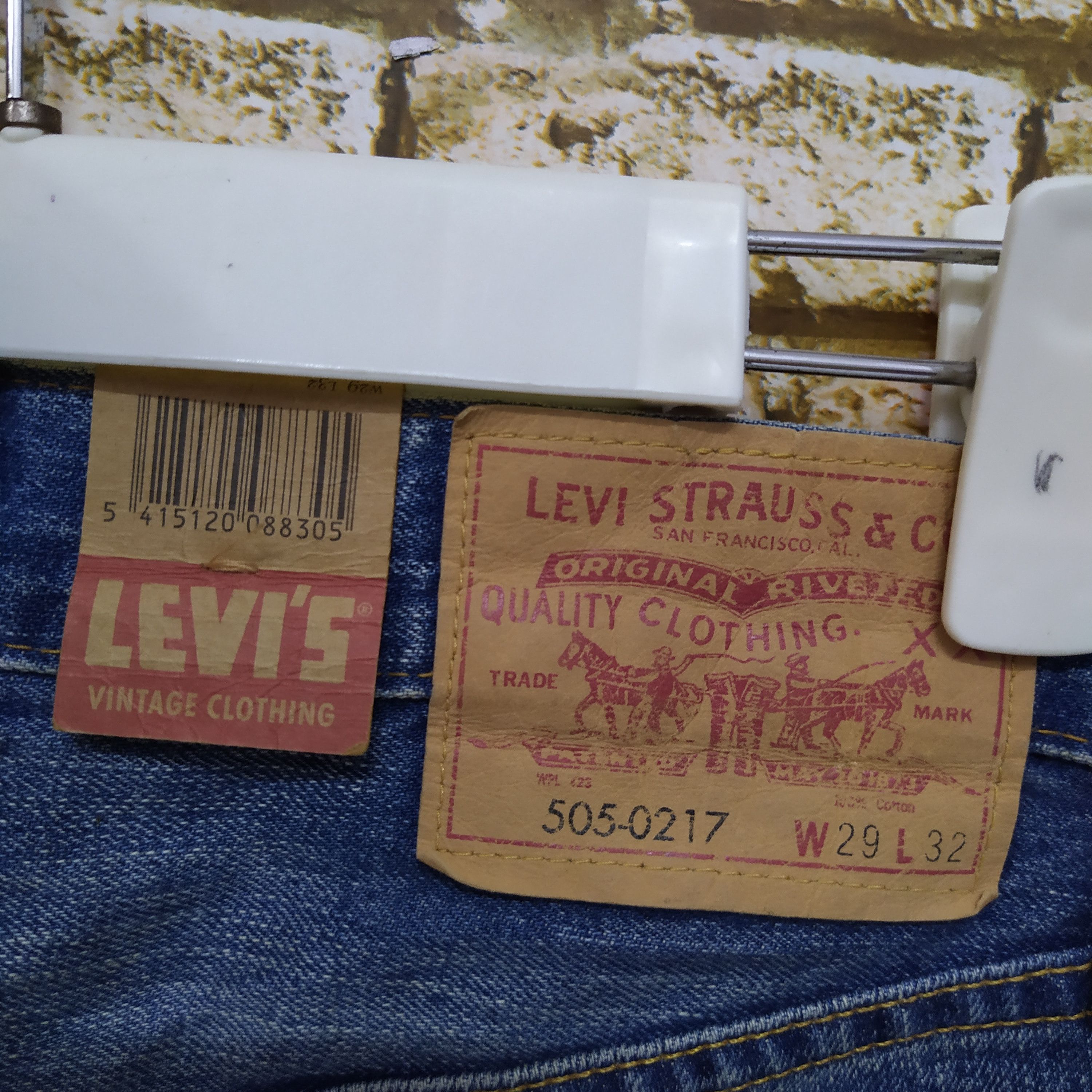 Levi's × Levi's Vintage Clothing × Vintage VTG 505 0217 LEVIS BIG E SELVEDGE DENIM TALON 42 (D350) Size US 29 - 4 Thumbnail