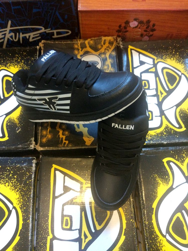 Chaussures De Skate Fallen Chief XI - Noir Et Blanc, Modèle Jamie Thomas, Neuves Unisexe