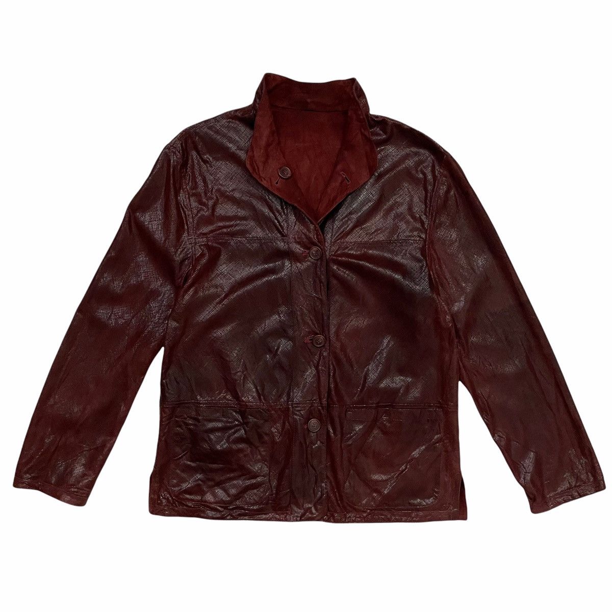 Vintage 💥 80s Emporium Italy Leather Button Jacket Size US S / EU 44-46 / 1 - 1 Thumbnail