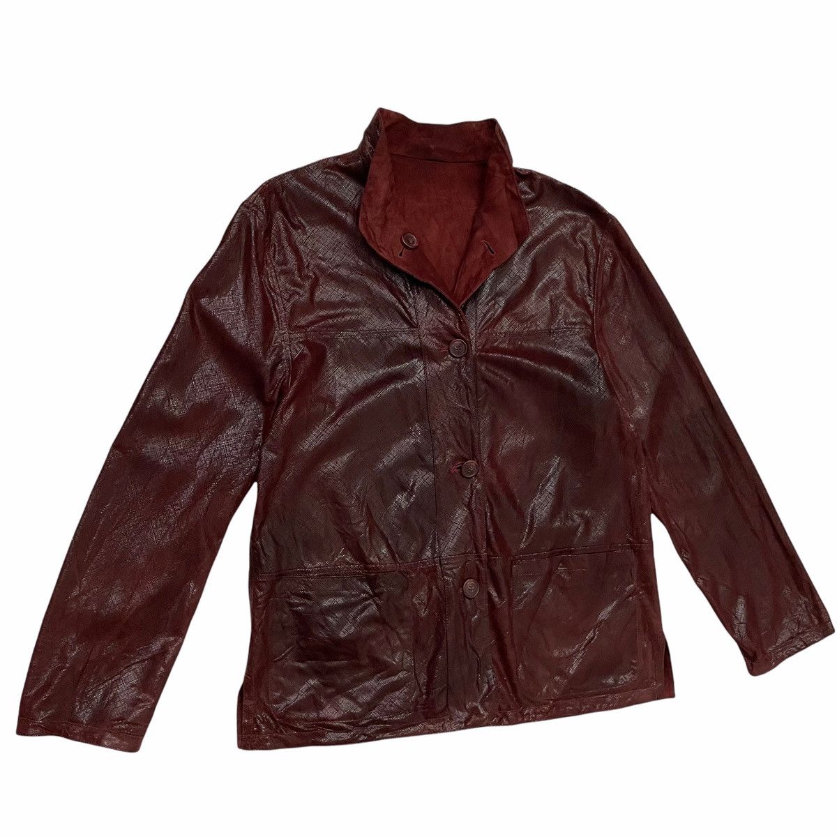 Vintage 💥 80s Emporium Italy Leather Button Jacket Size US S / EU 44-46 / 1 - 5 Thumbnail