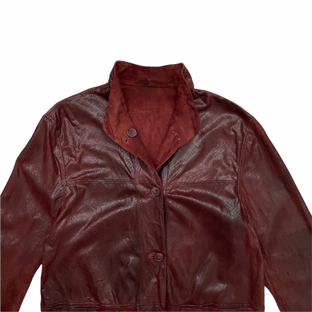 Vintage 💥 80s Emporium Italy Leather Button Jacket Size US S / EU 44-46 / 1 - 4 Thumbnail
