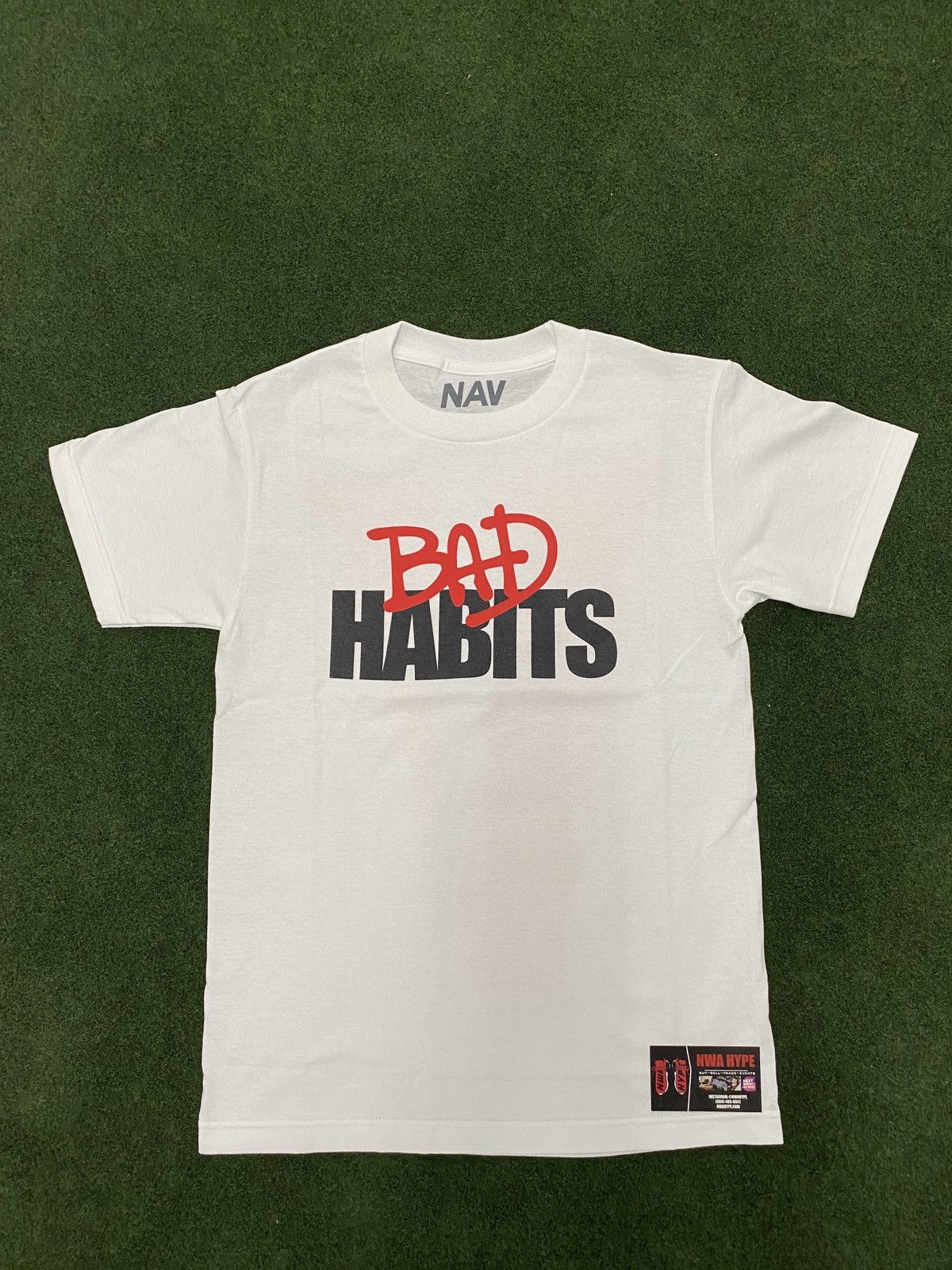 Vlone x Nav bad habits drip tee white