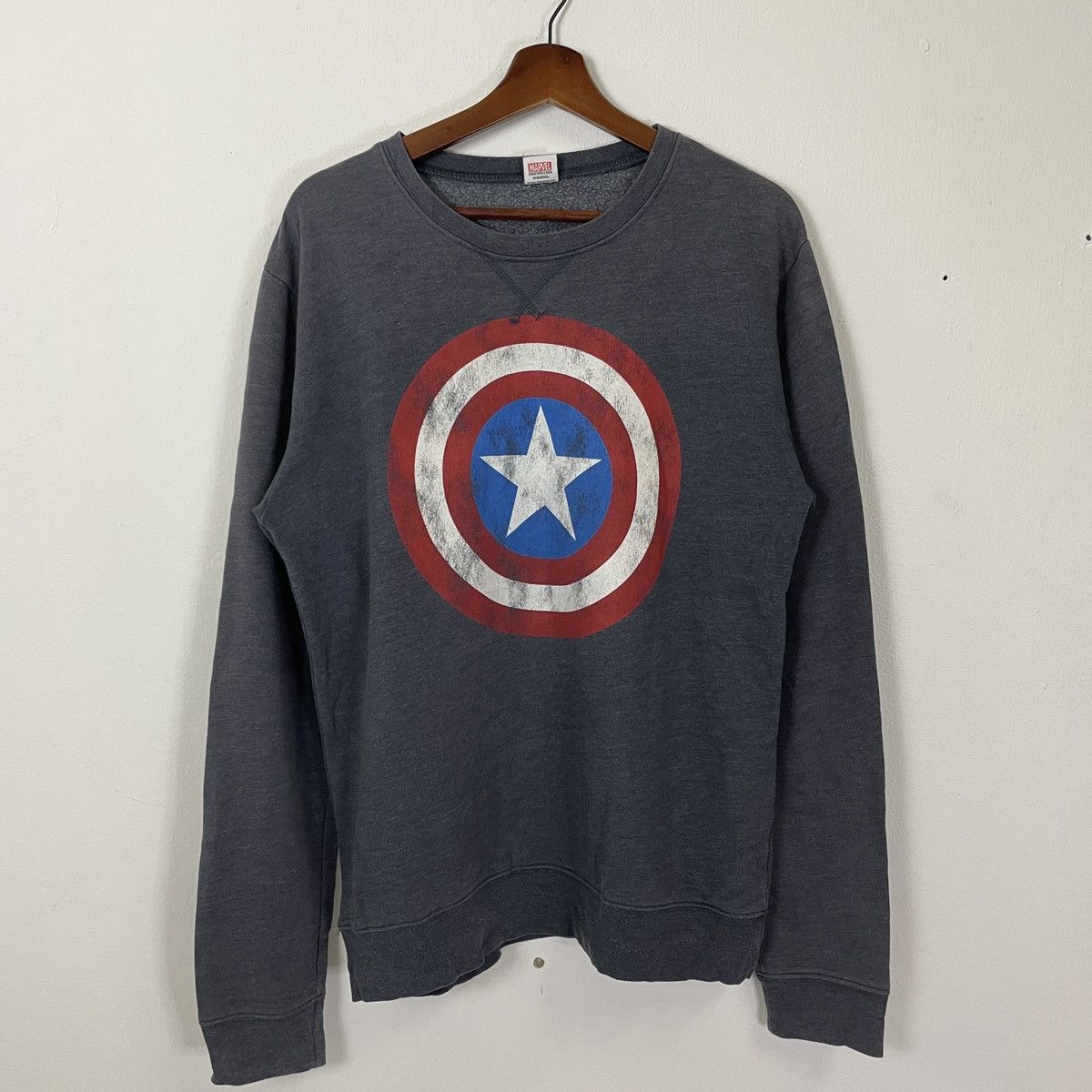 Marvel Comics Vintage Captain America Marvel Big Logo Sweatshirt Size US M / EU 48-50 / 2 - 1 Thumbnail