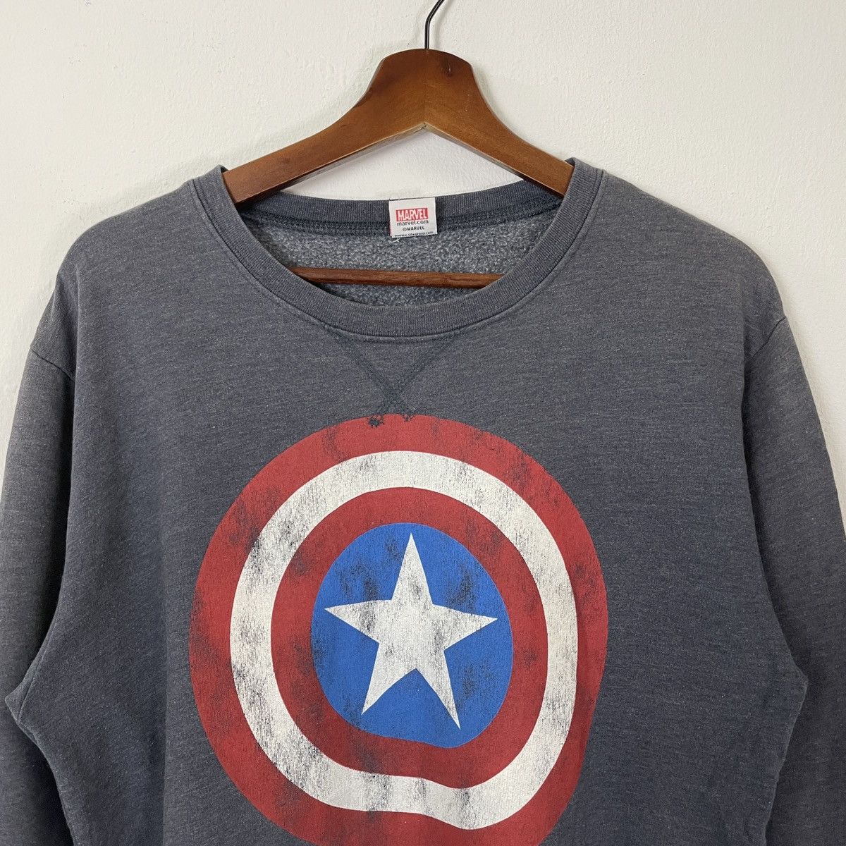 Marvel Comics Vintage Captain America Marvel Big Logo Sweatshirt Size US M / EU 48-50 / 2 - 4 Thumbnail
