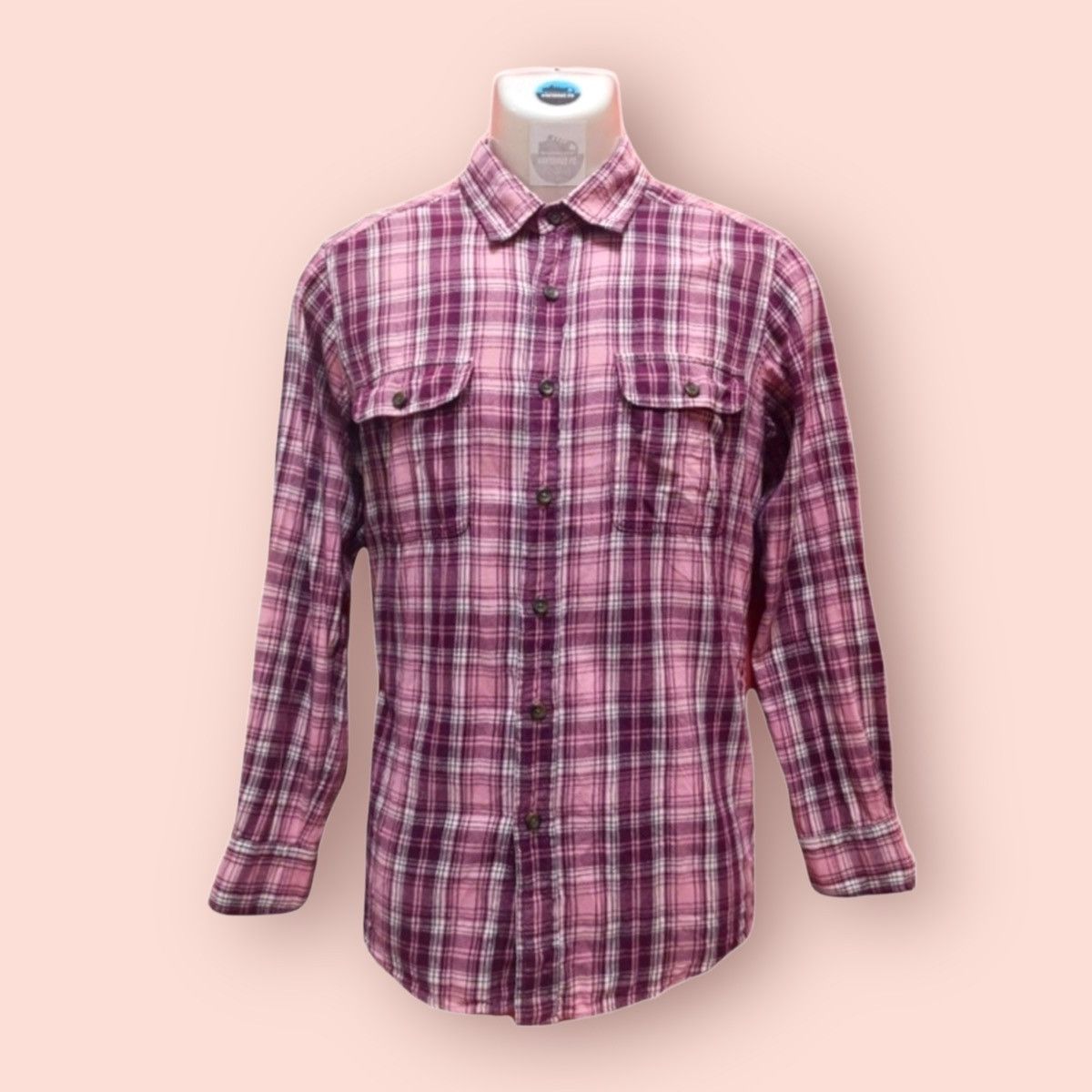VINTAGE PLAID DOUBLE CHEST POCKETS UNIQLO FLANNEL