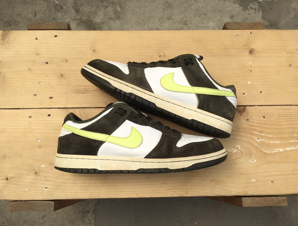 Nike Rare 2007 Nike Dunk Low Black White Volt 6.0 Size US 10.5 / EU 43-44 - 12 Thumbnail