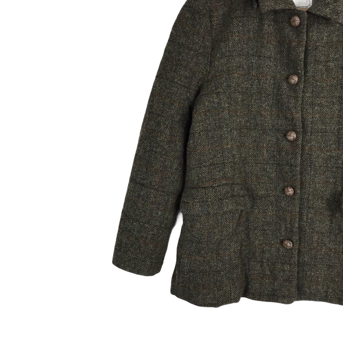 Harris Tweed × Mademoiselle Non Non Wool Hoodie Coat Button Down Jacket Size US S / EU 44-46 / 1 - 6 Thumbnail