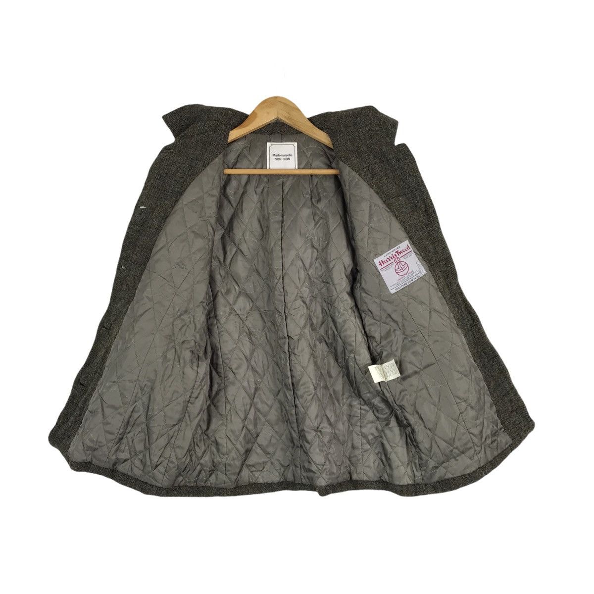 Harris Tweed × Mademoiselle Non Non Wool Hoodie Coat Button Down Jacket Size US S / EU 44-46 / 1 - 8 Thumbnail